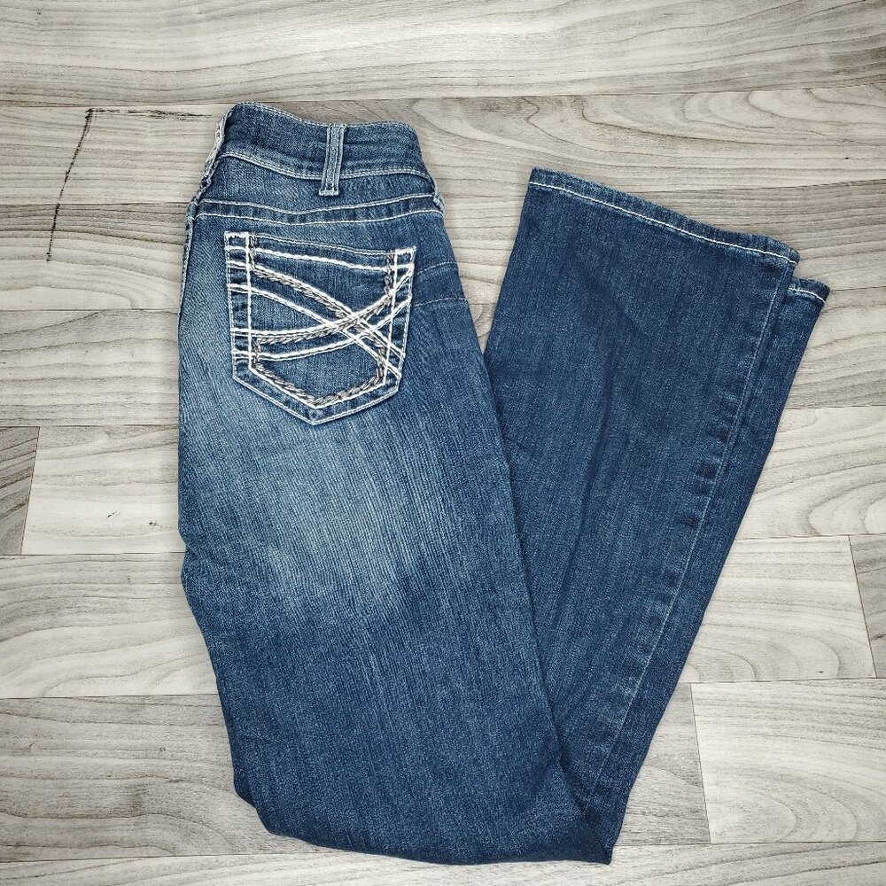 Ariat Women Bootcut Denim Jeans Real Riding Whipstitch Size 29R Western